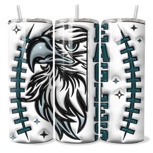 20oz Eagles Tumbler with Straw
